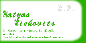 matyas miskovits business card